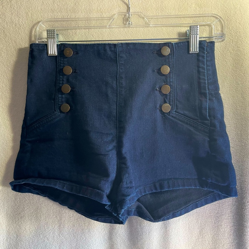 Women's Navy High-Waisted Shorts